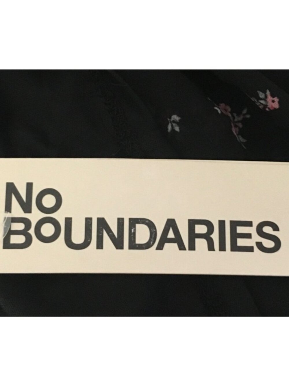 No Boundaries Dress Size M Black w Pink Red Flowers High Waist Sleeveless New - Picture 8 of 16